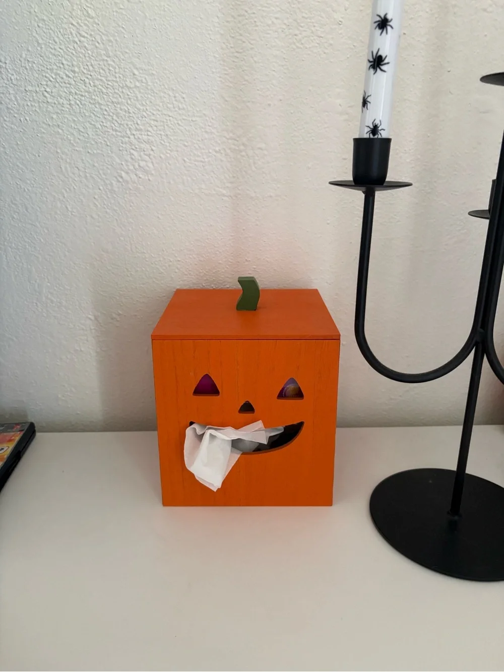 Target Bullseye Playground Wood Tissue Holder Box JackOLantern Pumpkin Halloween